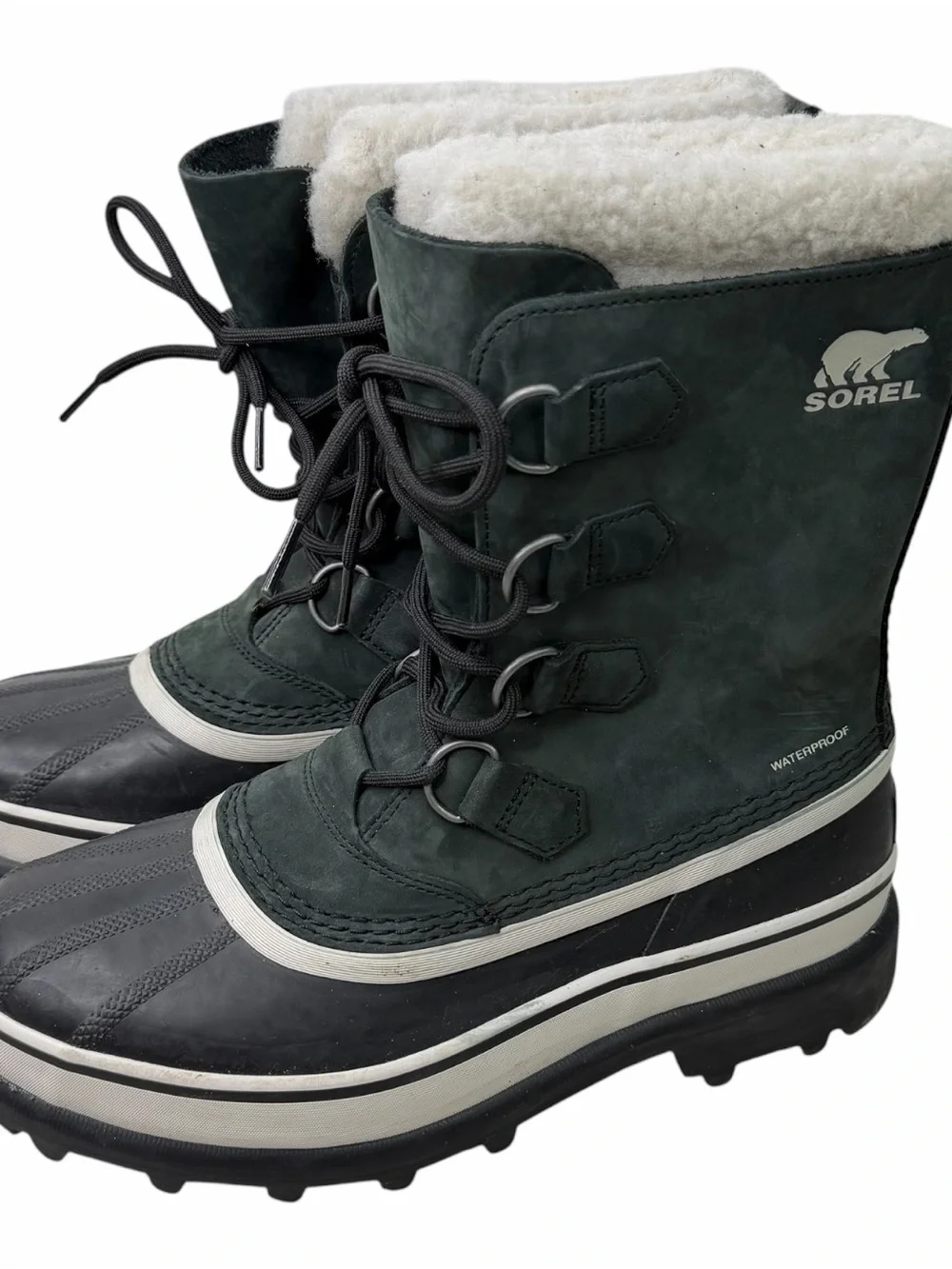 Sorel Caribou Women’s Boots Size 9 Waterproof Leather NL1005-011 Black Gray